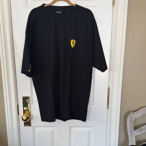 Ferrari Black Tee with Iconic Logo